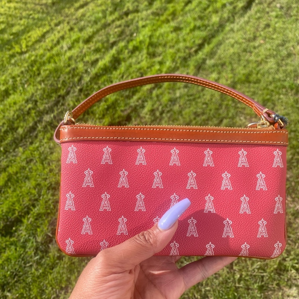 Dooney & Bourke Red Clutch with Leather Trim - Picture 11 of 15